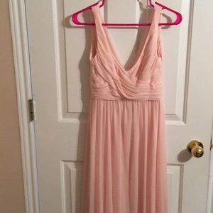 Blush long dress with cowl back